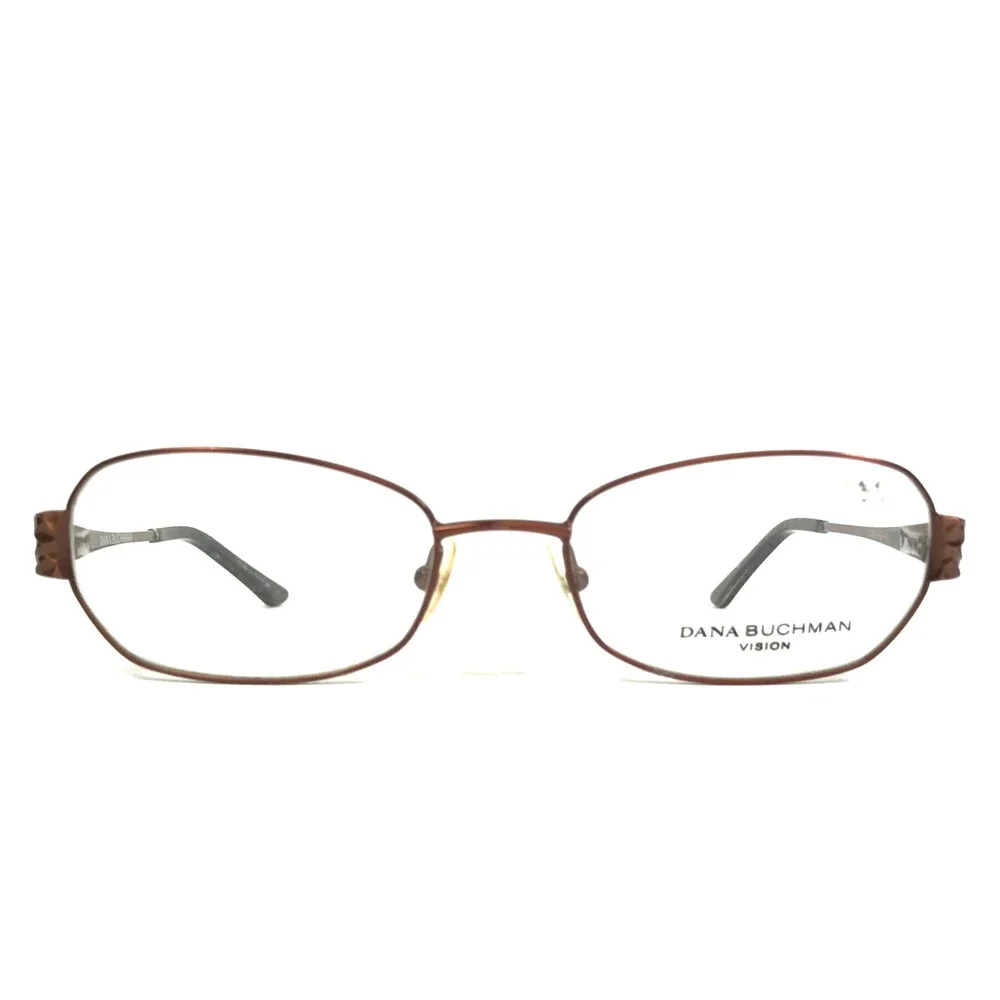 Dana Buchman Eyeglasses Frames Sybil BU Shiny Burgundy Oval Wire Rim 53-18-135